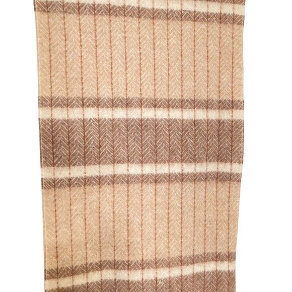 Macys NWT Vintage Wool Striped With Chevron Pattern Made In Germany Scarf Fringe - Picture 4 of 10